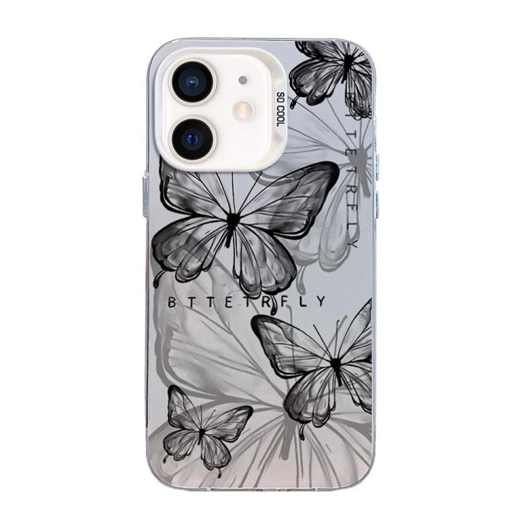 나비 무늬 은도금 PC 하이브리드 TPU 휴대폰 케이스, iPhone 12 mini용, iPhone 11 Pro Max용, iPhone 11용, iPhone 11 Pro용, iPhone XS / X용, iPhone XR용