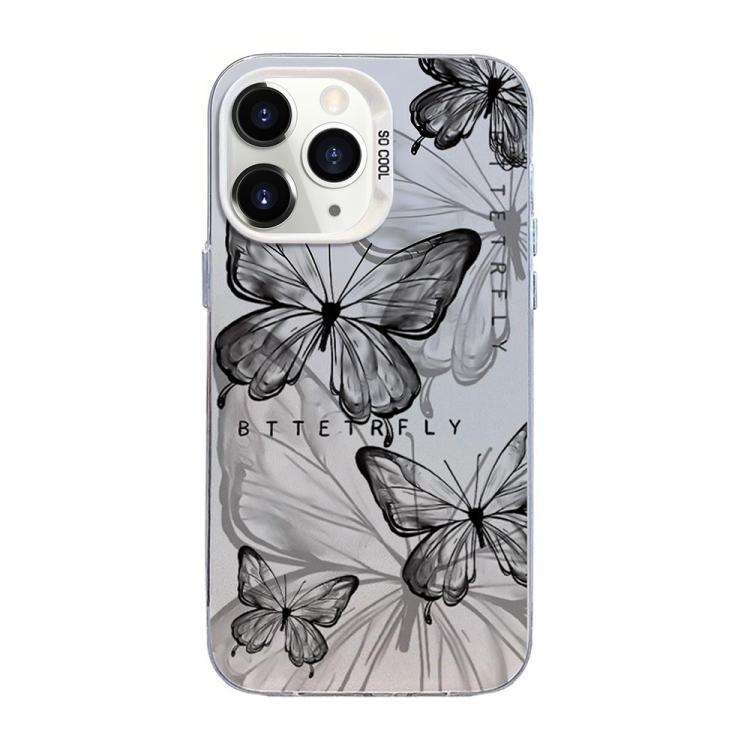 나비 무늬 은도금 PC 하이브리드 TPU 휴대폰 케이스, iPhone 12 mini용, iPhone 11 Pro Max용, iPhone 11용, iPhone 11 Pro용, iPhone XS / X용, iPhone XR용