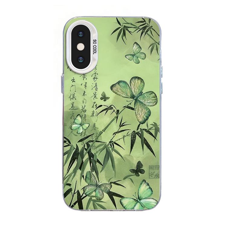 나비 무늬 은도금 PC 하이브리드 TPU 휴대폰 케이스, iPhone 12 mini용, iPhone 11 Pro Max용, iPhone 11용, iPhone 11 Pro용, iPhone XS / X용, iPhone XR용