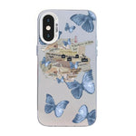나비 무늬 은도금 PC 하이브리드 TPU 휴대폰 케이스, iPhone 12 mini용, iPhone 11 Pro Max용, iPhone 11용, iPhone 11 Pro용, iPhone XS / X용, iPhone XR용