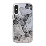 나비 무늬 은도금 PC 하이브리드 TPU 휴대폰 케이스, iPhone 12 mini용, iPhone 11 Pro Max용, iPhone 11용, iPhone 11 Pro용, iPhone XS / X용, iPhone XR용