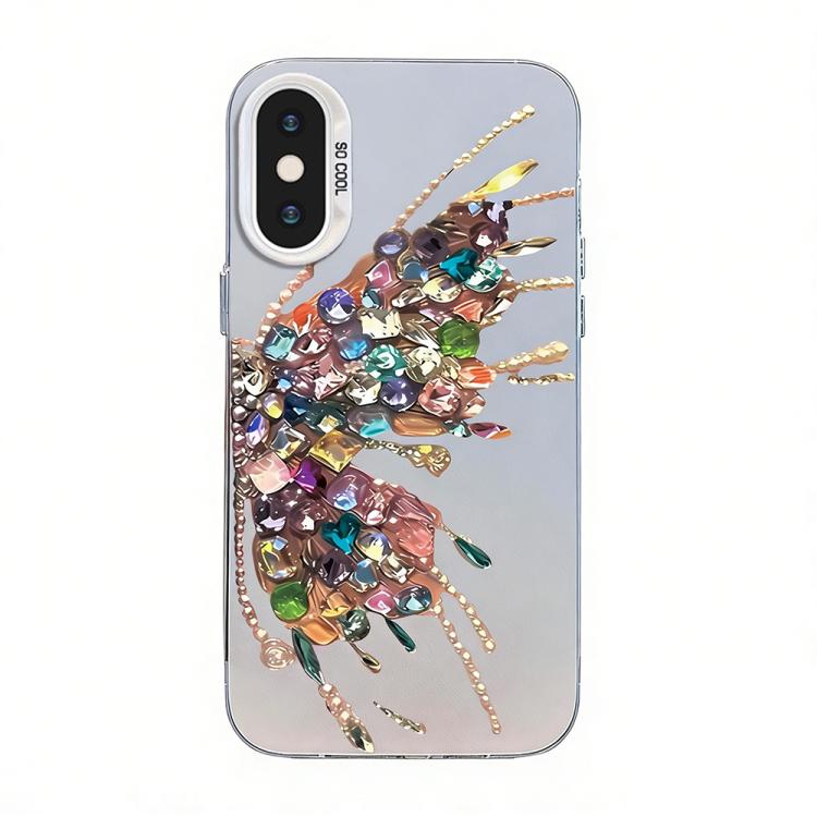 나비 무늬 은도금 PC 하이브리드 TPU 휴대폰 케이스, iPhone 12 mini용, iPhone 11 Pro Max용, iPhone 11용, iPhone 11 Pro용, iPhone XS / X용, iPhone XR용