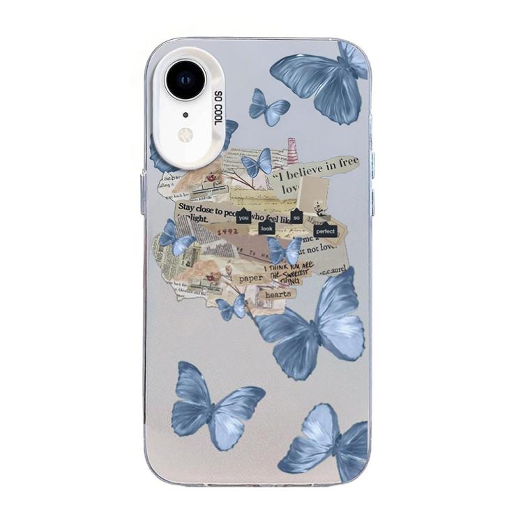 나비 무늬 은도금 PC 하이브리드 TPU 휴대폰 케이스, iPhone 12 mini용, iPhone 11 Pro Max용, iPhone 11용, iPhone 11 Pro용, iPhone XS / X용, iPhone XR용