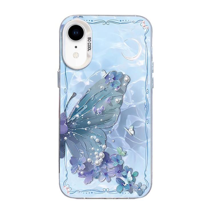 나비 무늬 은도금 PC 하이브리드 TPU 휴대폰 케이스, iPhone 12 mini용, iPhone 11 Pro Max용, iPhone 11용, iPhone 11 Pro용, iPhone XS / X용, iPhone XR용