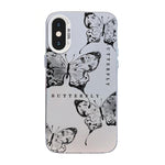 Butterfly Pattern Silver Plating PC Hybrid TPU Phone Case, For iPhone XS Max, For iPhone 8 Plus / 7 Plus
