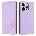 Strong Magnetic Dual Butterfly RFID Vegan Leather Phone Case, For iPhone 14 Pro Max, For iPhone 13 Pro Max, For iPhone 13 Pro, For iPhone 12 / 12 Pro