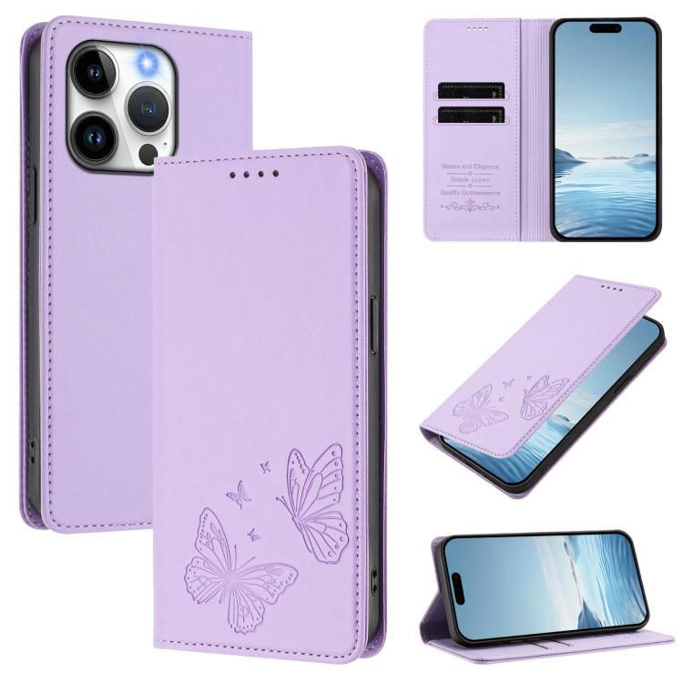 강력한 자석 이중 나비 RFID 비건 가죽 휴대폰 케이스, 아이폰 16용, 아이폰 15 프로 맥스용, 아이폰 15 프로용, 아이폰 15 플러스용