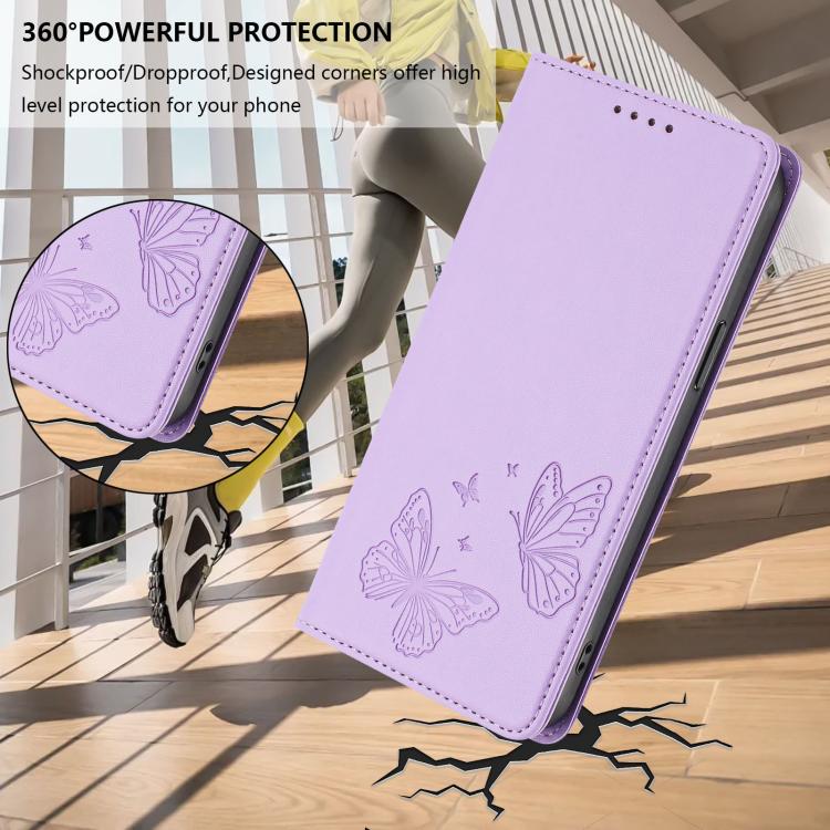 강력한 자석 이중 나비 RFID 비건 가죽 휴대폰 케이스, 아이폰 16용, 아이폰 15 프로 맥스용, 아이폰 15 프로용, 아이폰 15 플러스용
