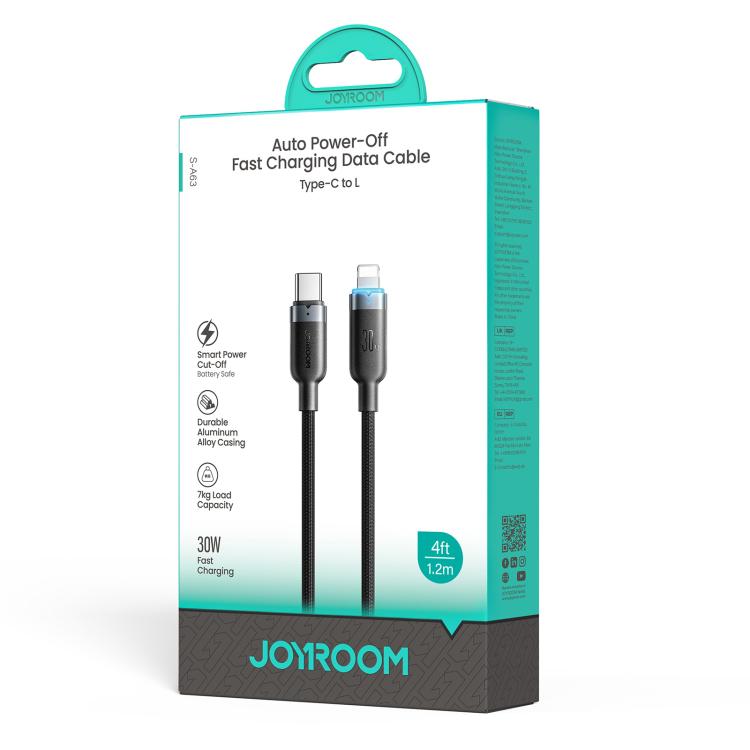JOYROOM S-A63 StarWay 시리즈 1.2m 30W Type-C to 8핀 자동 전원 차단 고속 충전 데이터 케이블, Type-C to 8핀