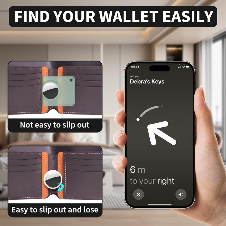 XDcase 초슬림 지갑 카드 디자인 TPU 보호 케이스, AirTag 2세대 / 1세대용
