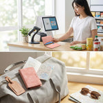 Denior V08+1 레트로 비건 가죽 질감 마그네틱 지갑 카드 홀더 가방