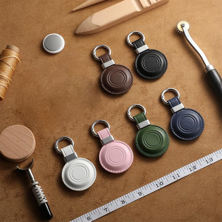 XDcase 금속 클립 마이크로화이버 가죽 보호 케이스 키링 포함, AirTag 2세대 / 1세대용