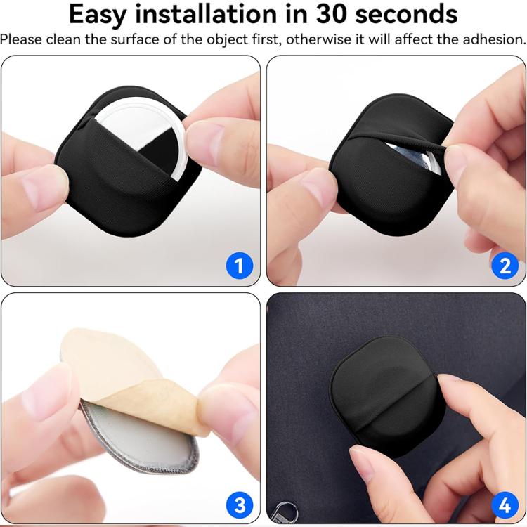 XDcase 탄력성 원단 뒷면 접착 카드 디자인 보호 케이스, AirTag 2세대 / 1세대용