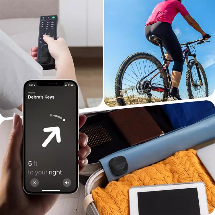 XDcase 탄력성 원단 뒷면 접착 카드 디자인 보호 케이스, AirTag 2세대 / 1세대용