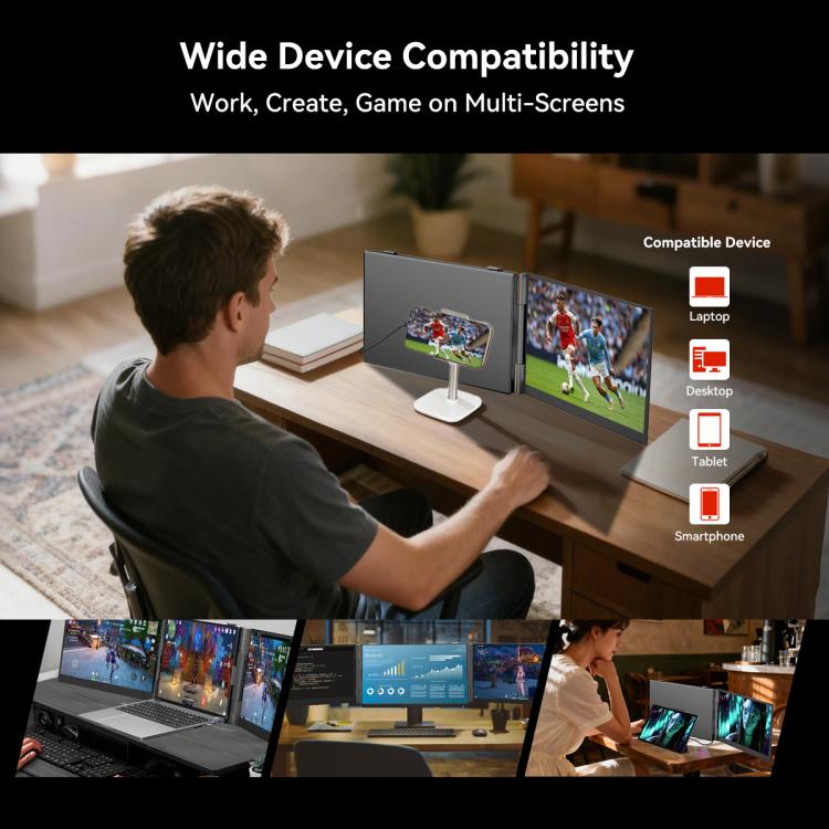 Blackview DCM6 14인치 듀얼 스크린 휴대용 노트북 확장 모니터 및 스탠드, DCM6