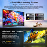 Blackview DCM8 15.3인치 듀얼 디스플레이 휴대용 노트북 LCD 모니터 확장기 및 스탠드, DCM8
