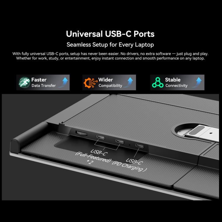 Blackview DCM8 15.3인치 듀얼 디스플레이 휴대용 노트북 LCD 모니터 확장기 및 스탠드, DCM8