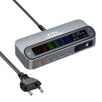YMX-LCD470W 470W 3xType-C 및 2xUSB GaN 스마트 디지털 디스플레이 다기능 충전기, Type-C 수납 케이블 포함, AU 플러그, EU 플러그, UK 플러그, US 플러그
