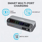 YMX-LCD470W 470W 3xType-C 및 2xUSB GaN 스마트 디지털 디스플레이 다기능 충전기, Type-C 수납 케이블 포함, AU 플러그, EU 플러그, UK 플러그, US 플러그