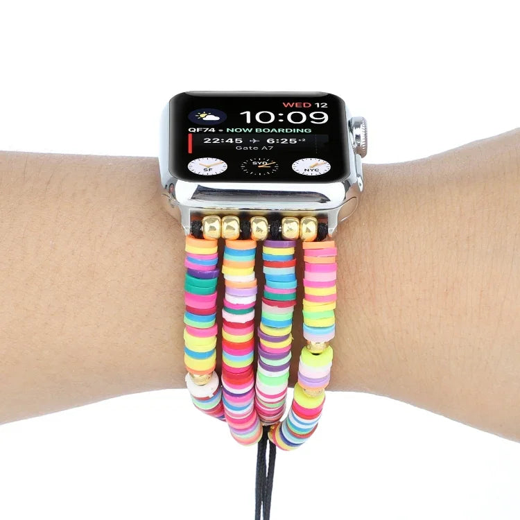 보헤미안 스타일 부드러운 세라믹 비즈 스트랩, Apple 시리즈 6 & SE & 5 & 4 44mm / 3 & 2 & 1 42mm용, Apple 시리즈 7 45mm / 6 & SE & 5 & 4 44mm / 3 & 2 & 1 42mm용