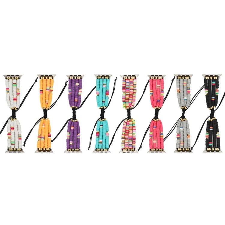 보헤미안 스타일 부드러운 세라믹 비즈 스트랩, Apple 시리즈 6 & SE & 5 & 4 44mm / 3 & 2 & 1 42mm용, Apple 시리즈 7 45mm / 6 & SE & 5 & 4 44mm / 3 & 2 & 1 42mm용