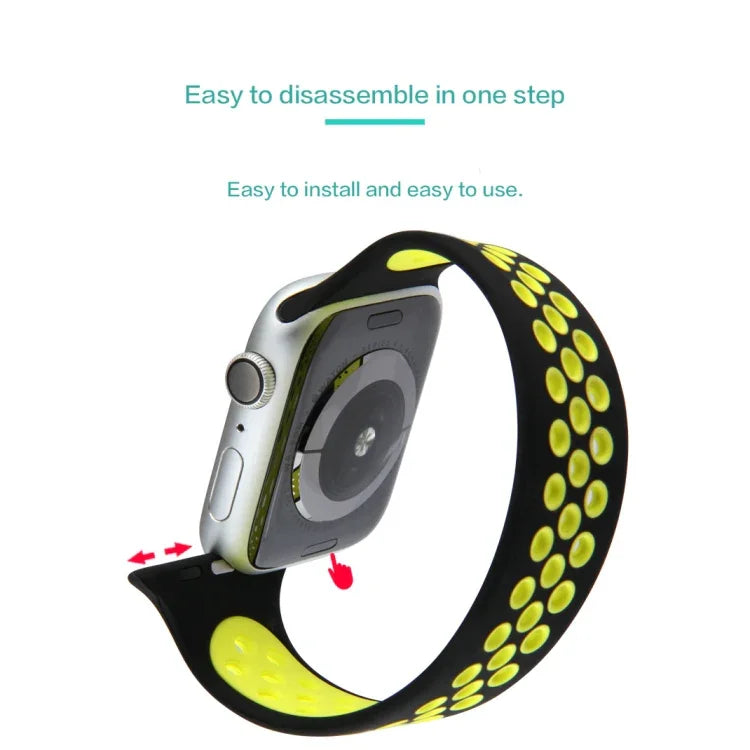 탄력 실리콘 시계줄, Apple Watch 시리즈 6 & SE & 5 & 4 40mm / 3 & 2 & 1 38mm용, 135mm (블랙 옐로우), 135mm (블랙 그레이), 150mm (레드 블랙)