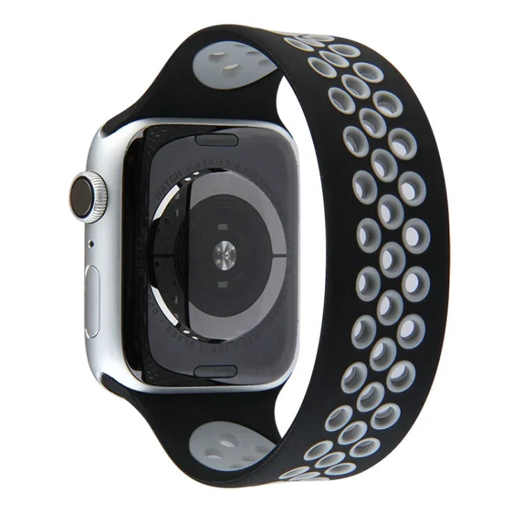탄력 실리콘 시계줄, Apple Watch 시리즈 6 & SE & 5 & 4 40mm / 3 & 2 & 1 38mm용, 135mm (블랙 옐로우), 135mm (블랙 그레이), 150mm (레드 블랙)