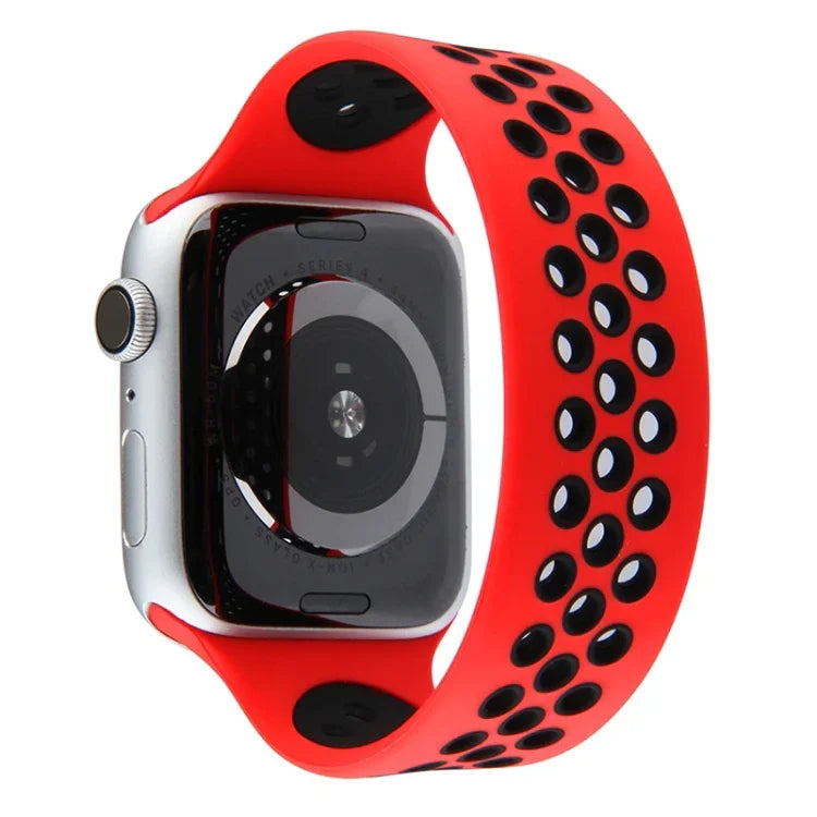 탄력 실리콘 시계줄, Apple Watch 시리즈 6 & SE & 5 & 4 40mm / 3 & 2 & 1 38mm용, 135mm (블랙 옐로우), 135mm (블랙 그레이), 150mm (레드 블랙)