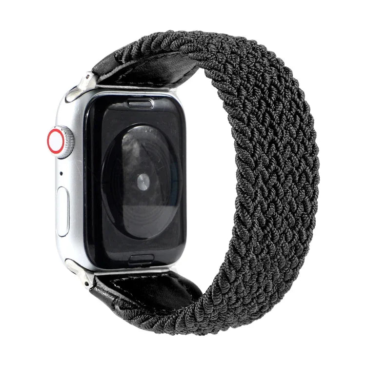 나일론 + 가죽 꼬임 시계줄, Apple Watch 시리즈 6 & SE & 5 & 4 44mm / 3 & 2 & 1 42mm용, S, M, L