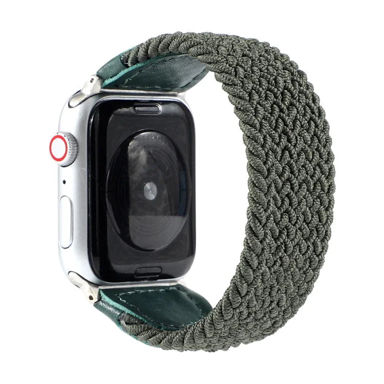 나일론 + 가죽 꼬임 시계줄, Apple Watch 시리즈 6 & SE & 5 & 4 44mm / 3 & 2 & 1 42mm용, S, M, L