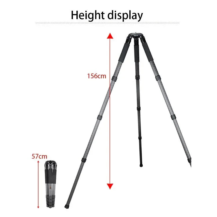 BEXIN ST424C 견고한 캠코더 사진용 카본 파이버 대형 삼각대, 최대 튜브 지름: 40mm, ST424C