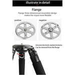 BEXIN ST424C 견고한 캠코더 사진용 카본 파이버 대형 삼각대, 최대 튜브 지름: 40mm, ST424C