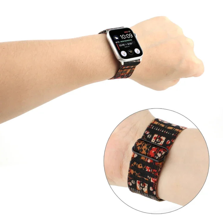 에스닉 스타일 버클 시계줄, Apple Watch 시리즈 6 & SE & 5 & 4 40mm / 3 & 2 & 1 38mm용, Apple Watch 시리즈 7 41mm / 6 & SE & 5 & 4 40mm / 3 & 2 & 1 38mm용