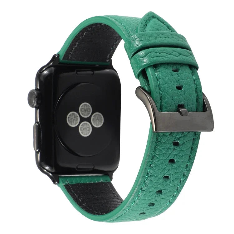 리치 텍스처 천연 가죽 시계줄, Apple Watch 시리즈 6 & SE & 5 & 4 40mm / 3 & 2 & 1 38mm용, Apple Watch 시리즈 7 41mm / 6 & SE & 5 & 4 40mm / 3 & 2 & 1 38mm용