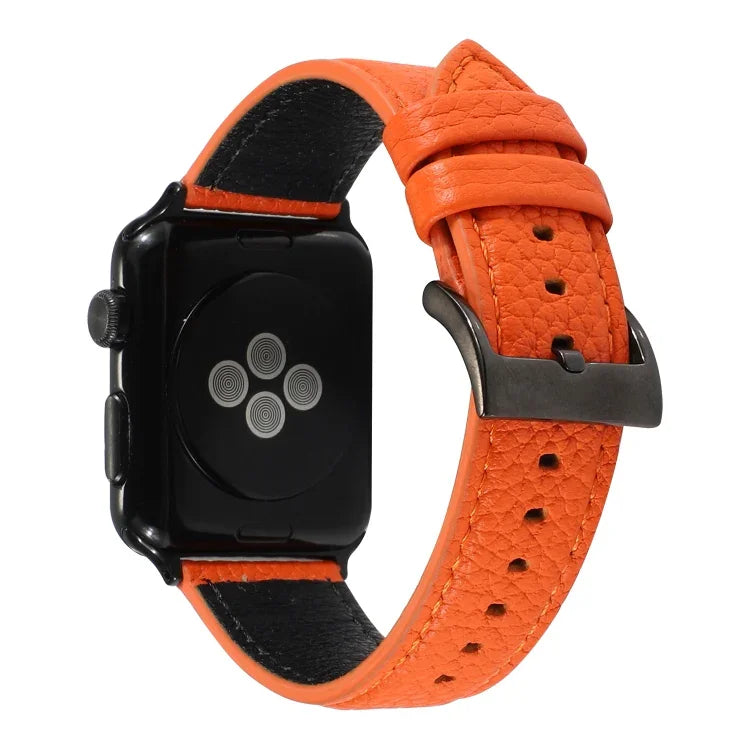 리치 텍스처 천연 가죽 시계줄, Apple Watch 시리즈 6 & SE & 5 & 4 40mm / 3 & 2 & 1 38mm용, Apple Watch 시리즈 7 41mm / 6 & SE & 5 & 4 40mm / 3 & 2 & 1 38mm용