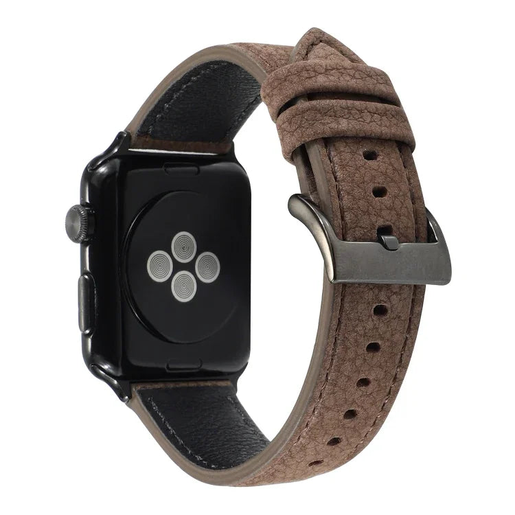 리치 텍스처 천연 가죽 시계줄, Apple Watch 시리즈 6 & SE & 5 & 4 44mm / 3 & 2 & 1 42mm용, Apple Watch 시리즈 7 45mm / 6 & SE & 5 & 4 44mm / 3 & 2 & 1 42mm용