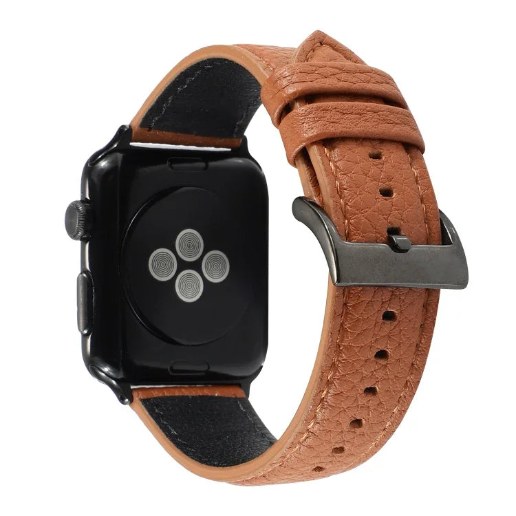 리치 텍스처 천연 가죽 시계줄, Apple Watch 시리즈 6 & SE & 5 & 4 44mm / 3 & 2 & 1 42mm용, Apple Watch 시리즈 7 45mm / 6 & SE & 5 & 4 44mm / 3 & 2 & 1 42mm용