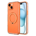 Matte Translucent 360 Rotation Magnetic Holder Phone Case, For iPhone 15 Pro, For iPhone 15