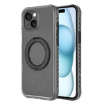Matte Translucent 360 Rotation Magnetic Holder Phone Case, For iPhone 15 Pro, For iPhone 15