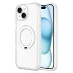 Matte Translucent 360 Rotation Magnetic Holder Phone Case, For iPhone 15 Pro, For iPhone 15