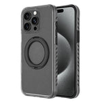 Matte Translucent 360 Rotation Magnetic Holder Phone Case, For iPhone 15 Pro, For iPhone 15