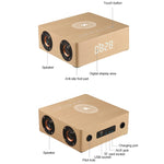 Q5A 다기능 원목 터치 시계 디스플레이 무선 충전 블루투스 스피커, TF 카드 & U 디스크 & 3.5mm AUX 지원, Q5A