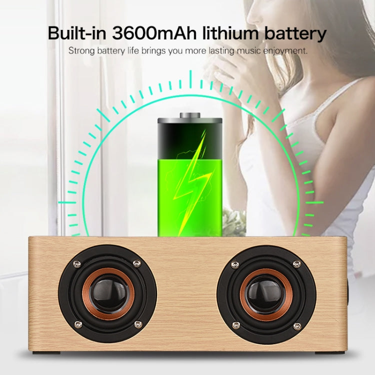 Q5A 다기능 원목 터치 시계 디스플레이 무선 충전 블루투스 스피커, TF 카드 & U 디스크 & 3.5mm AUX 지원, Q5A