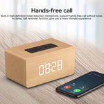 W5C 서브우퍼 우드 클락 블루투스 스피커, TF 카드 및 3.5mm AUX 지원, 브라운 우드, 옐로우 우드