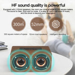 W5C 서브우퍼 우드 클락 블루투스 스피커, TF 카드 및 3.5mm AUX 지원, 브라운 우드, 옐로우 우드