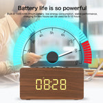 W5C 서브우퍼 우드 클락 블루투스 스피커, TF 카드 및 3.5mm AUX 지원, 브라운 우드, 옐로우 우드