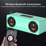 M5 서브우퍼 원목 블루투스 4.2 스피커, TF 카드 & 3.5mm AUX & FM 지원