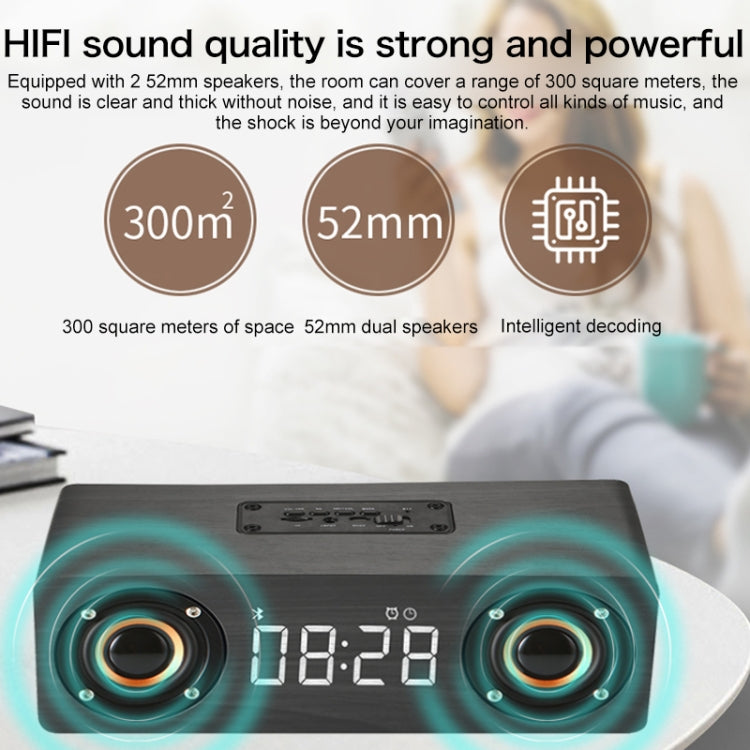 M5 서브우퍼 원목 블루투스 4.2 스피커, TF 카드 & 3.5mm AUX & FM 지원