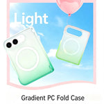 Macaron Gradient Magnetic PC Foldable Phone Case, For iPhone Duo