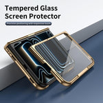 Electroplated PC Fold Shockproof Vegan Leather Phone Case, For iPhone Duo